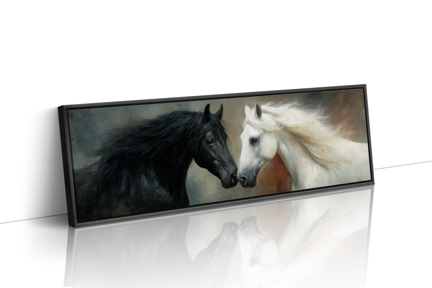 Black And White Horses In Quiet Harmony