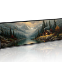 Cabin Glow In Misty Mountain Valley