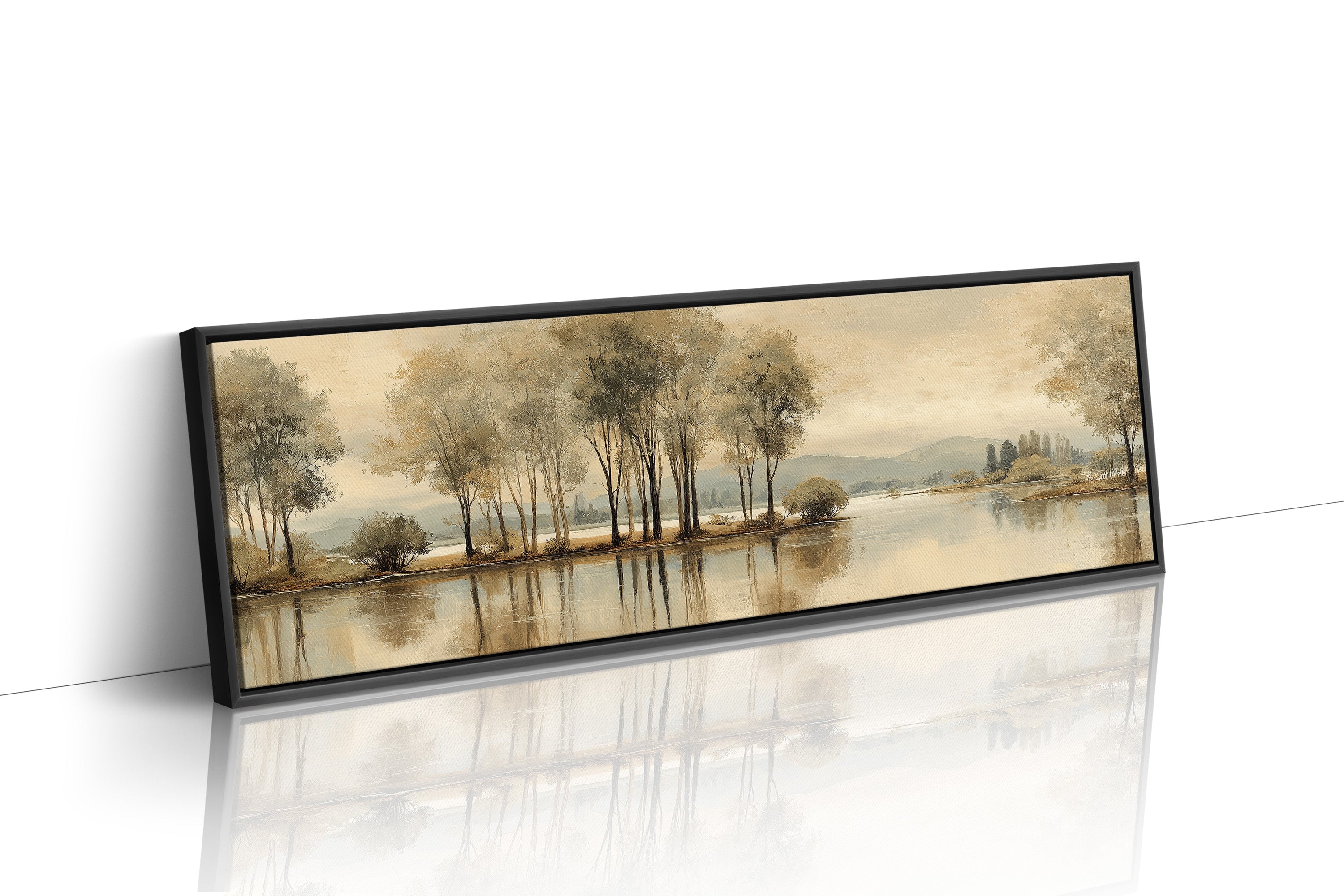 Quiet Lakeside Trees In Soft Golden Light