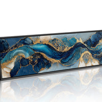 Blue And Gold Abstract Fluid Art