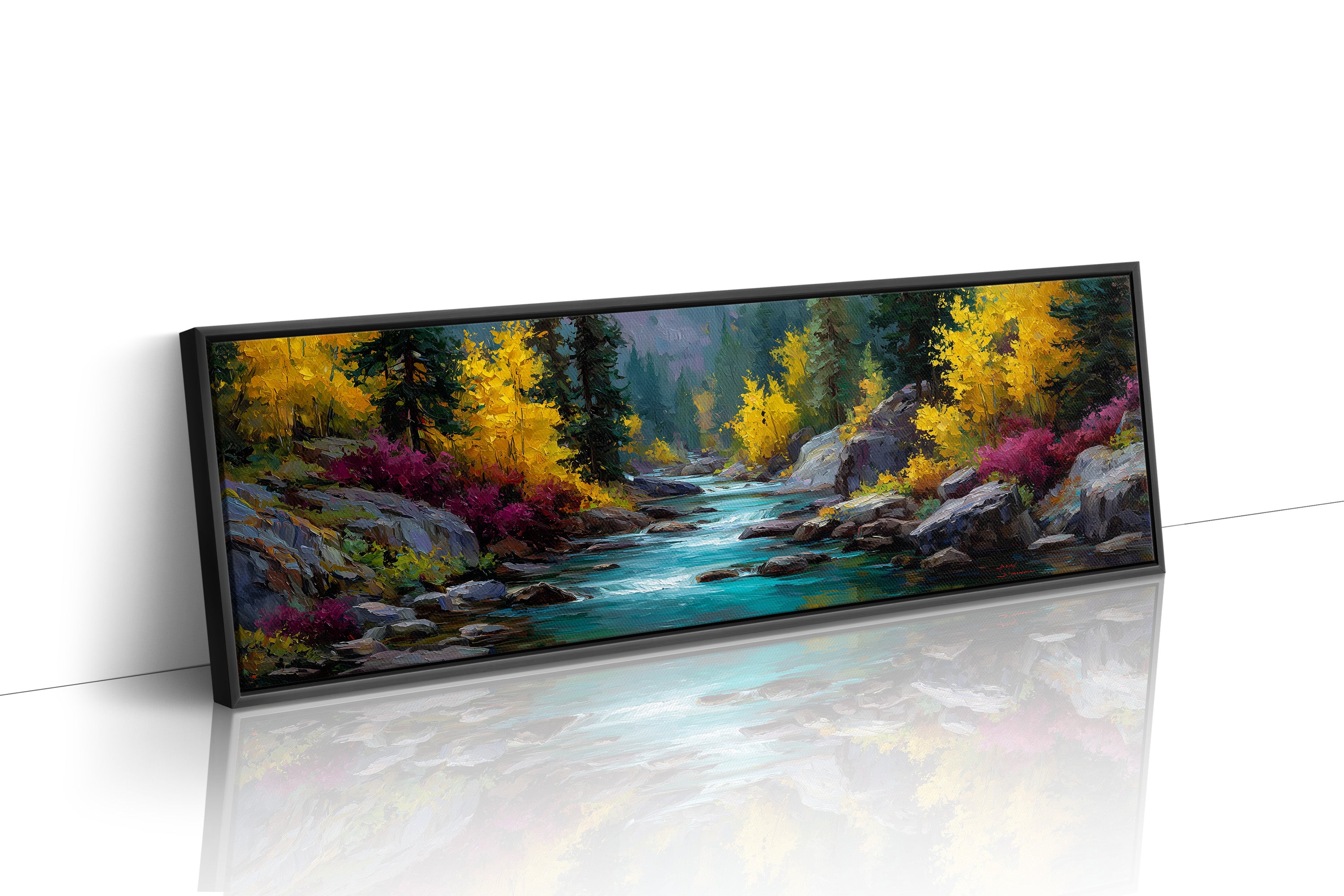 Autumn River Through Golden Pines