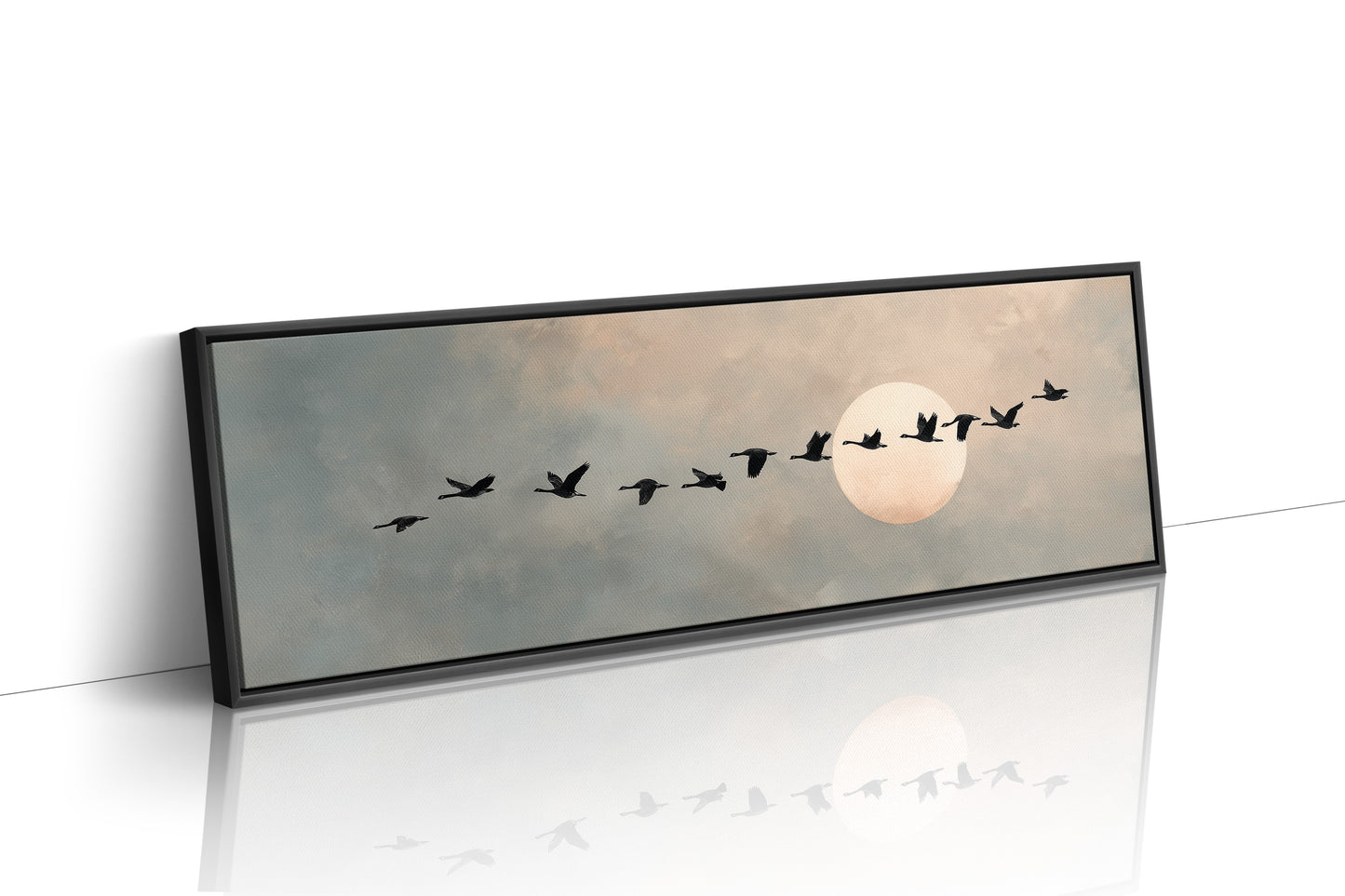 Wild Geese Crossing The Pale Moon