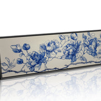 Blue Ink Roses On Thorned Vine