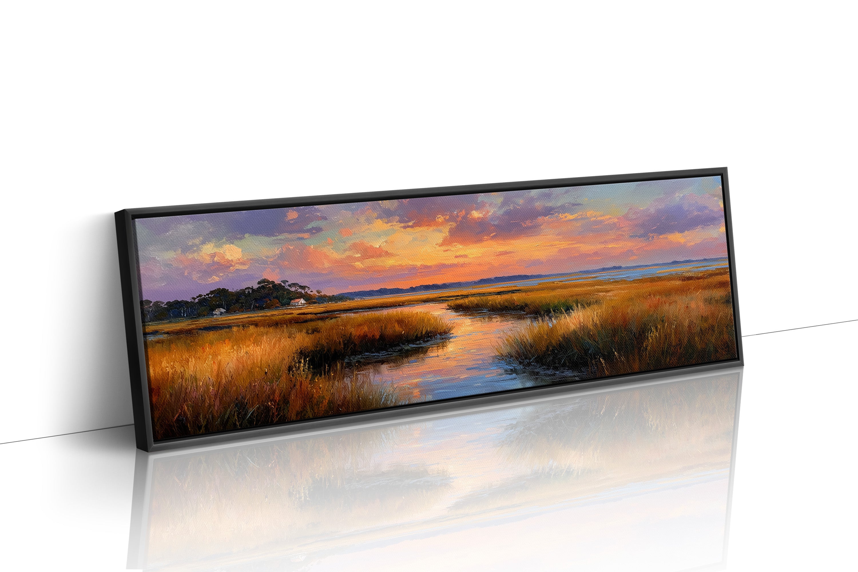 Golden Marsh Beneath A Painted Sky