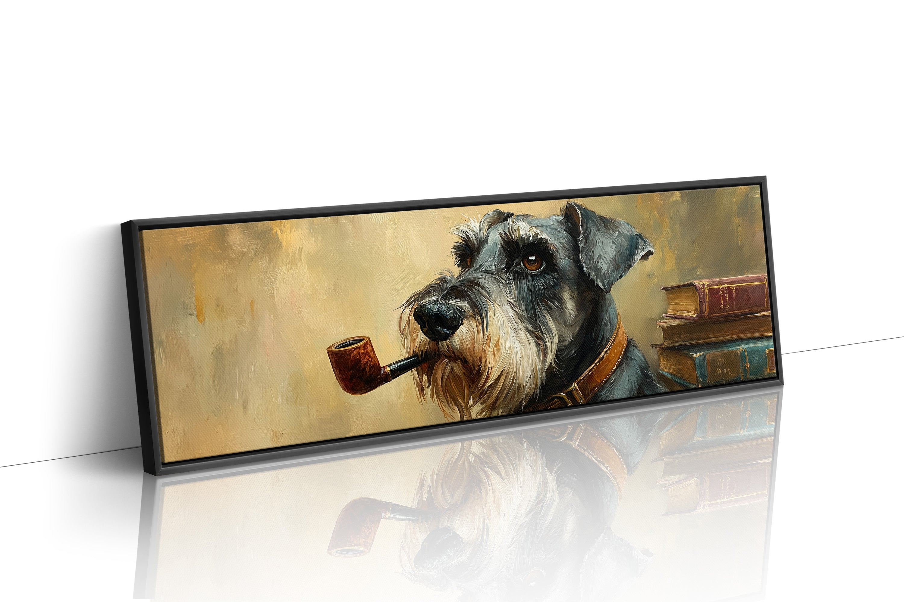 Scholarly Schnauzer With Pipe
