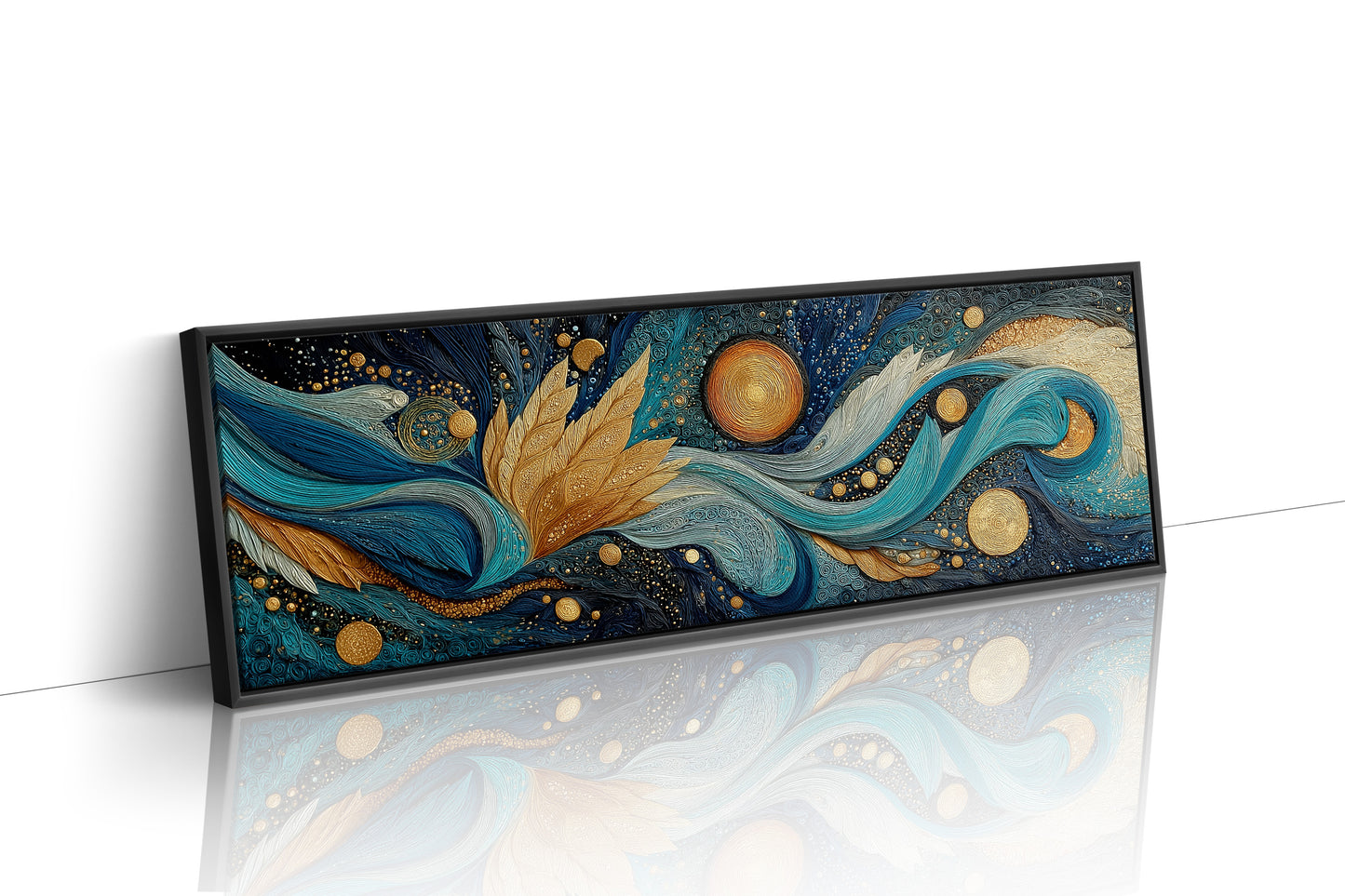 Celestial Currents In Gold And Blue