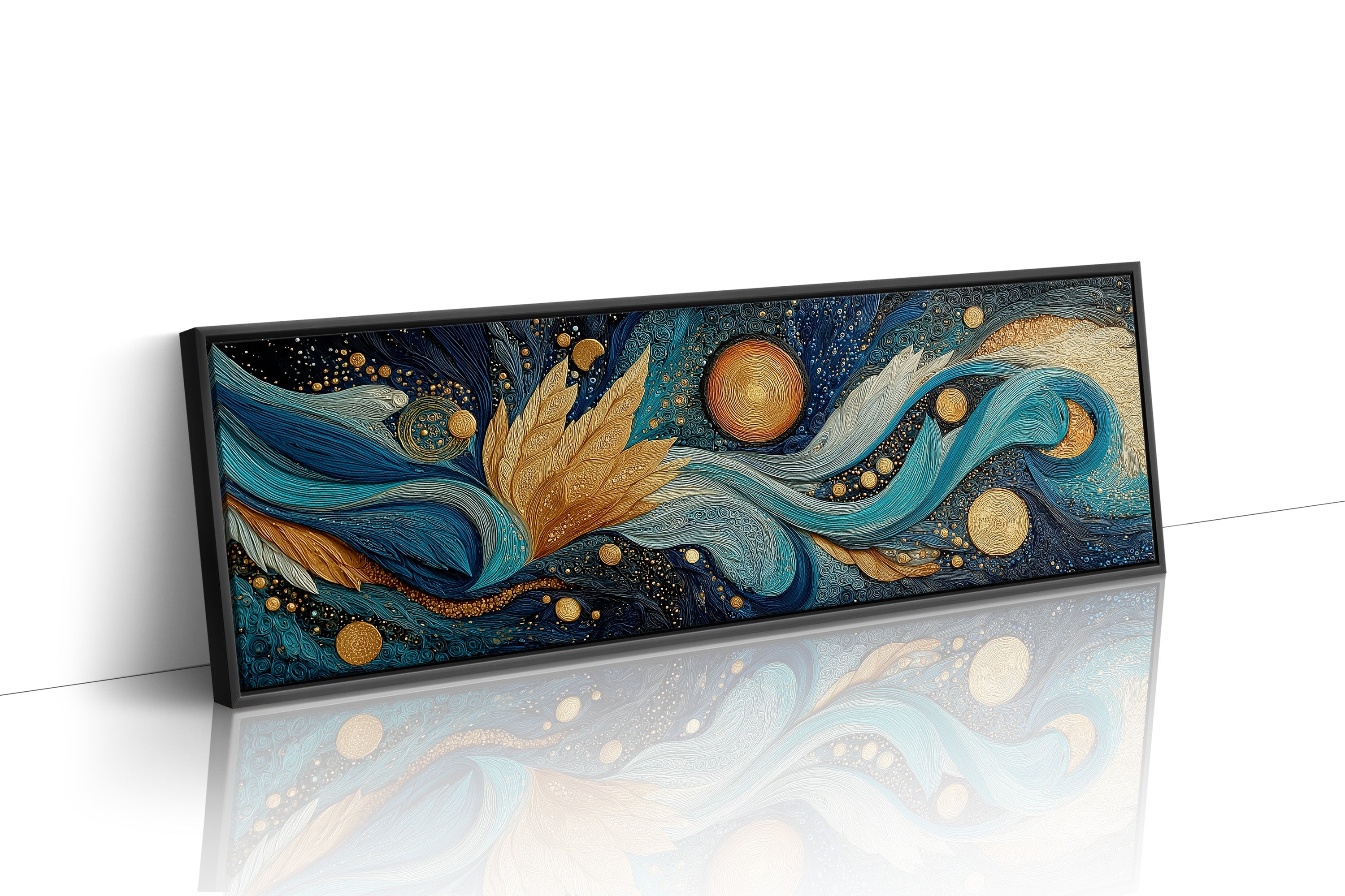 Celestial Currents In Gold And Blue
