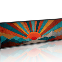 Retro Sunrise Over Painted Peaks