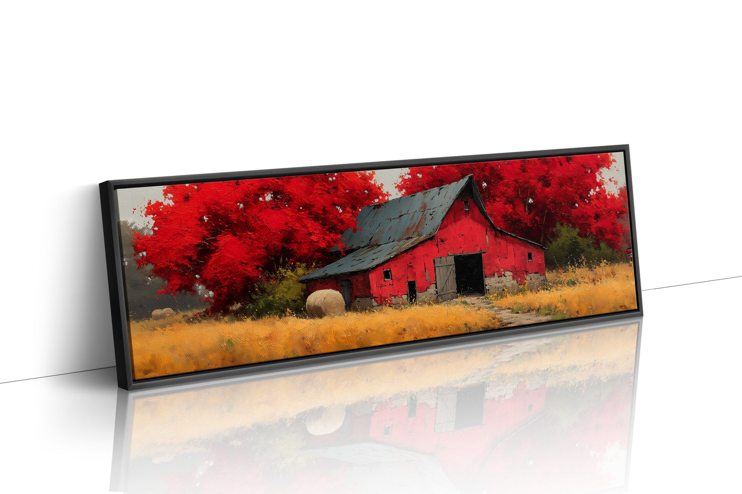 Red Barn Beneath the Autumn Blaze