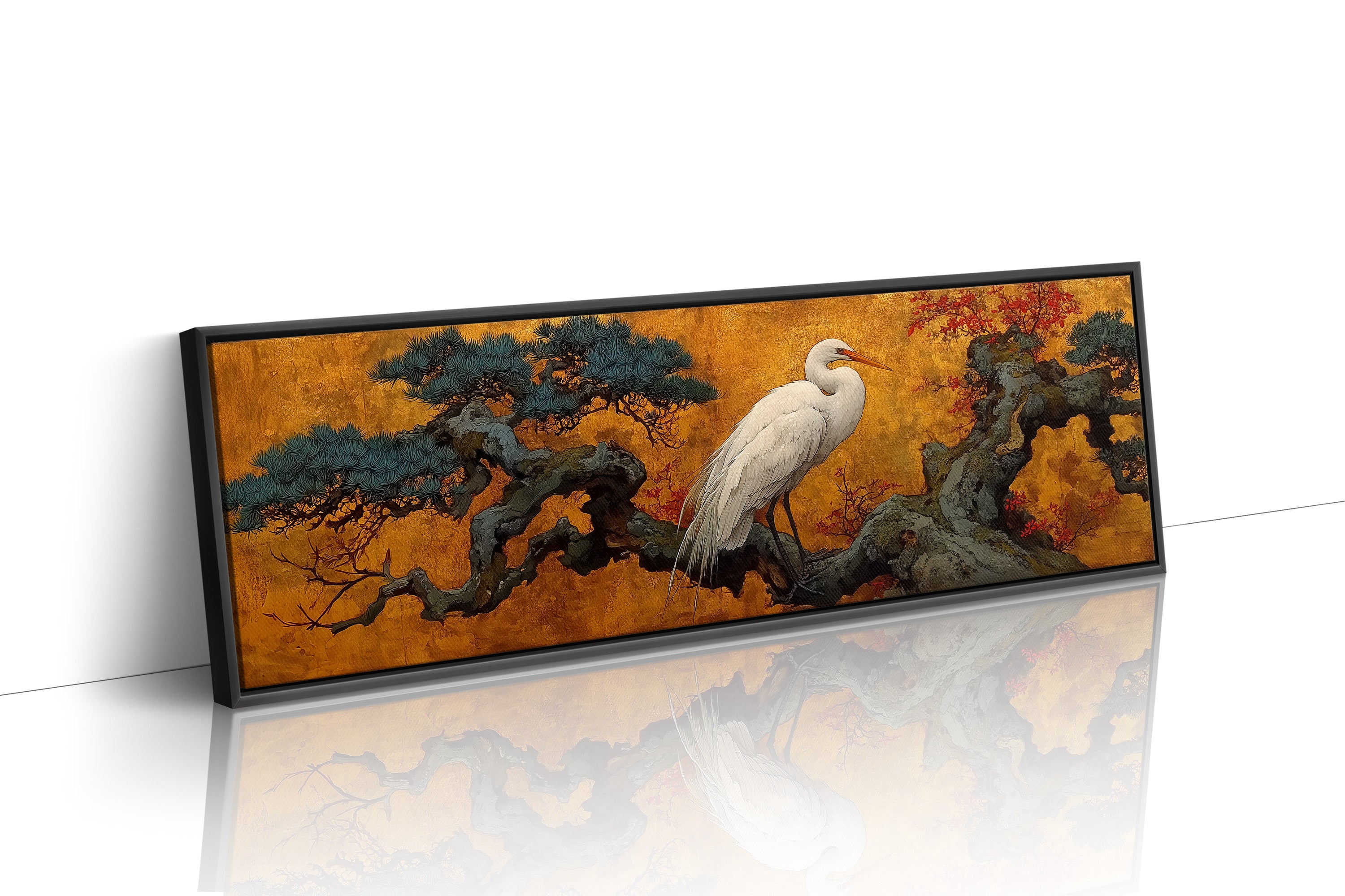 Heron Among Golden Pines