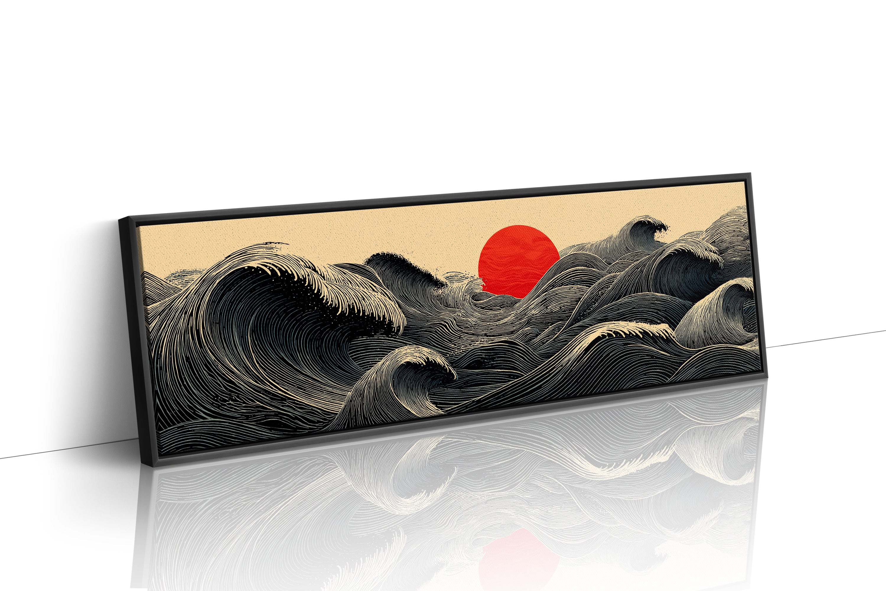 Waves Gather Before the Red Sun