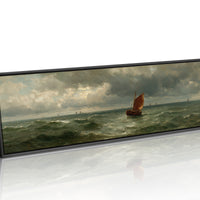 Red Sail Beneath Storm Light