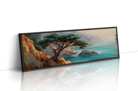 Windswept Tree Above Turquoise Shores