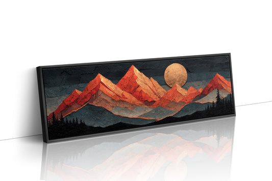 Copper Moonrise Over Ember Peaks