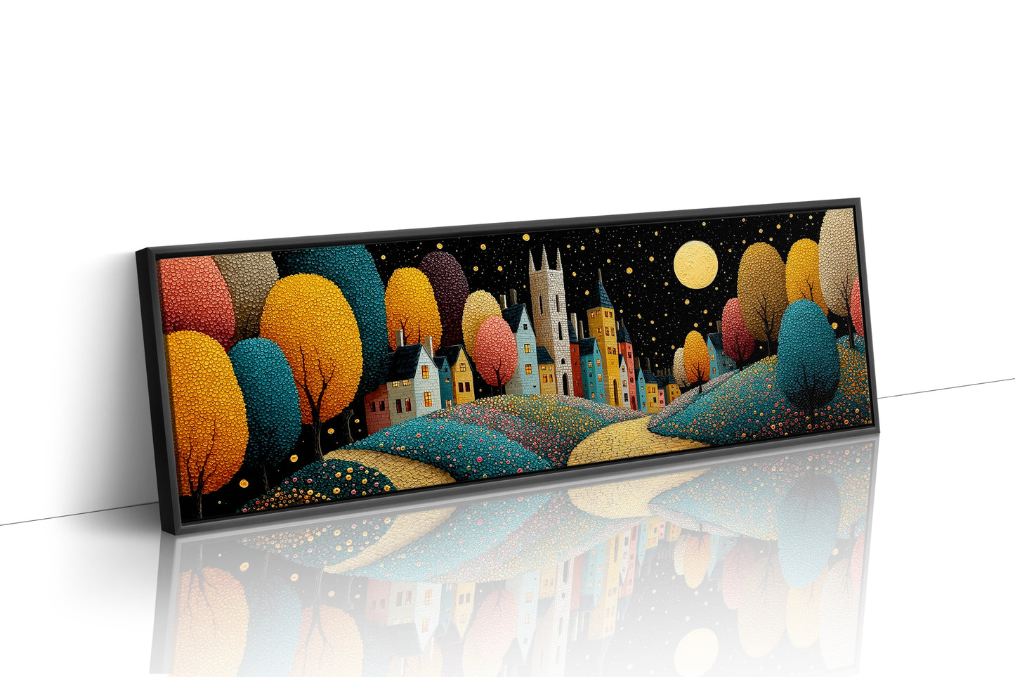 Moonlit Stroll Through the Painted Village