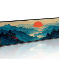 Crimson Sun Over Blue Mountain Seas