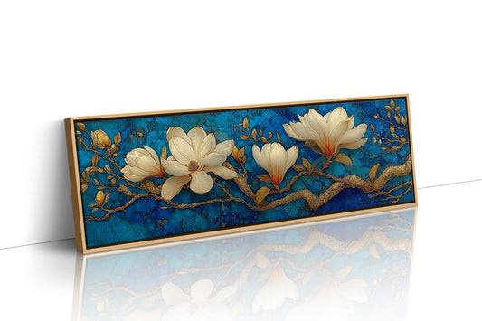Golden Magnolia on Blue Marble