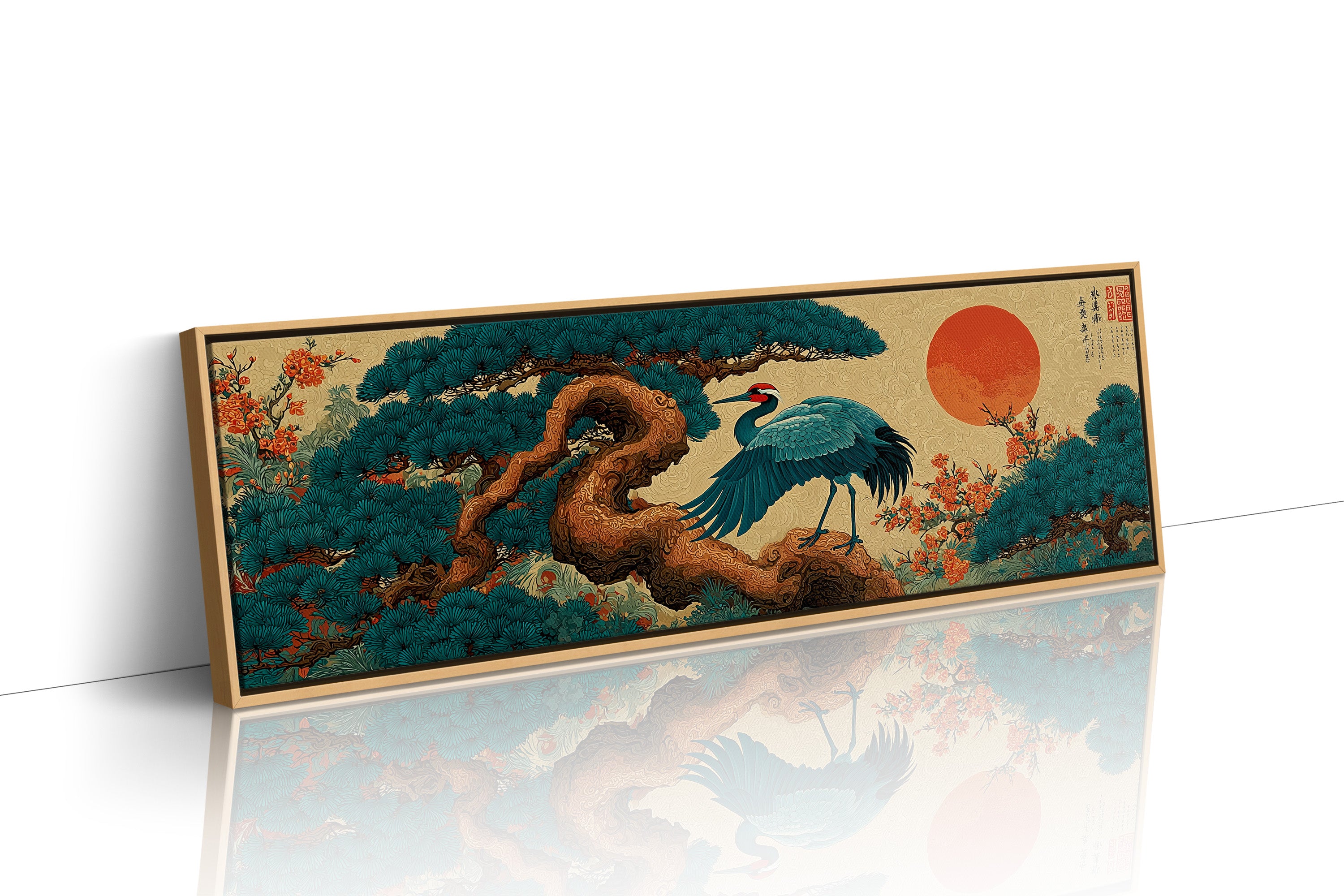 Cranes Beneath the Red Sun