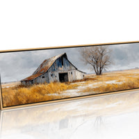 Weathered Barn Beneath Gray Skies