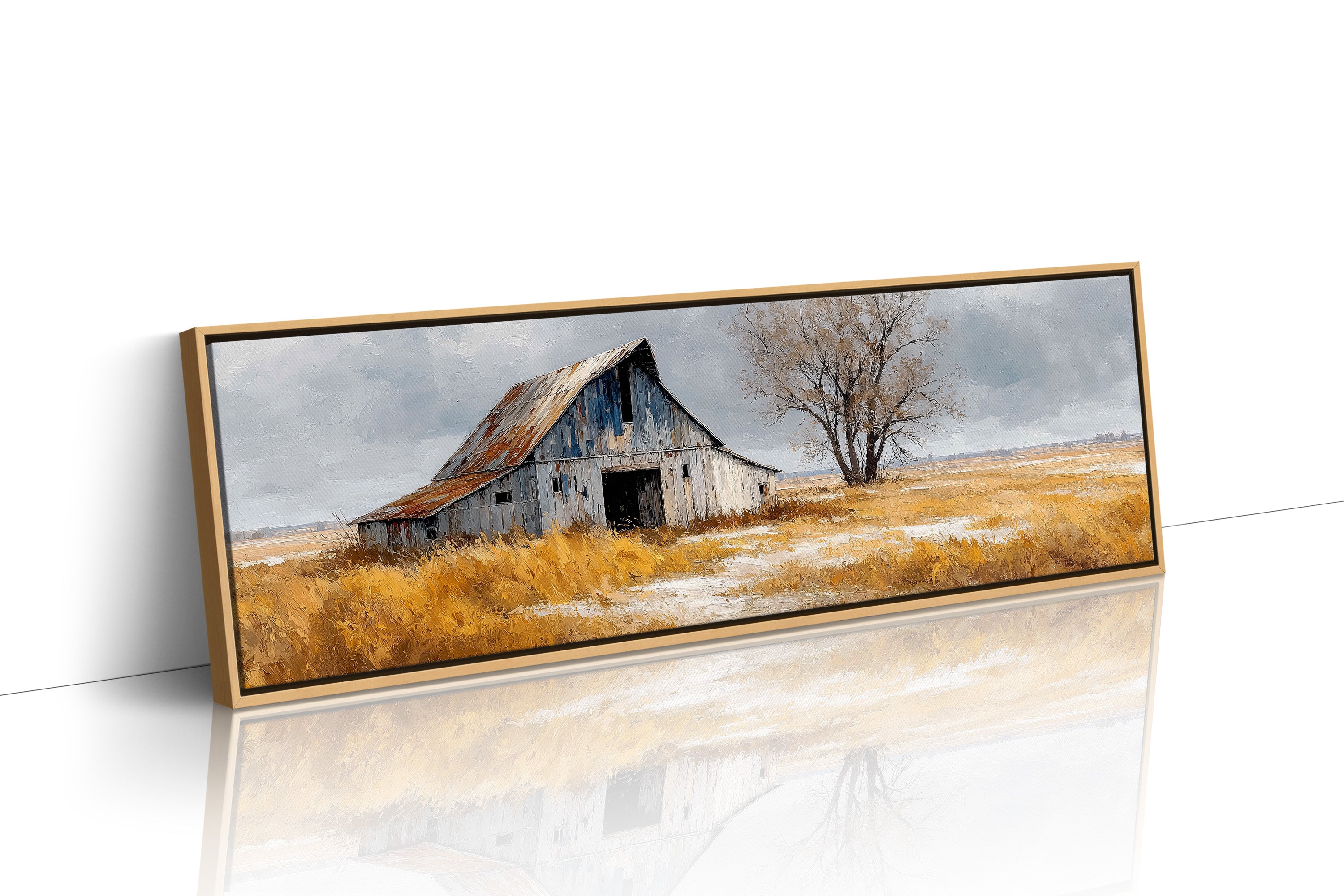Weathered Barn Beneath Gray Skies
