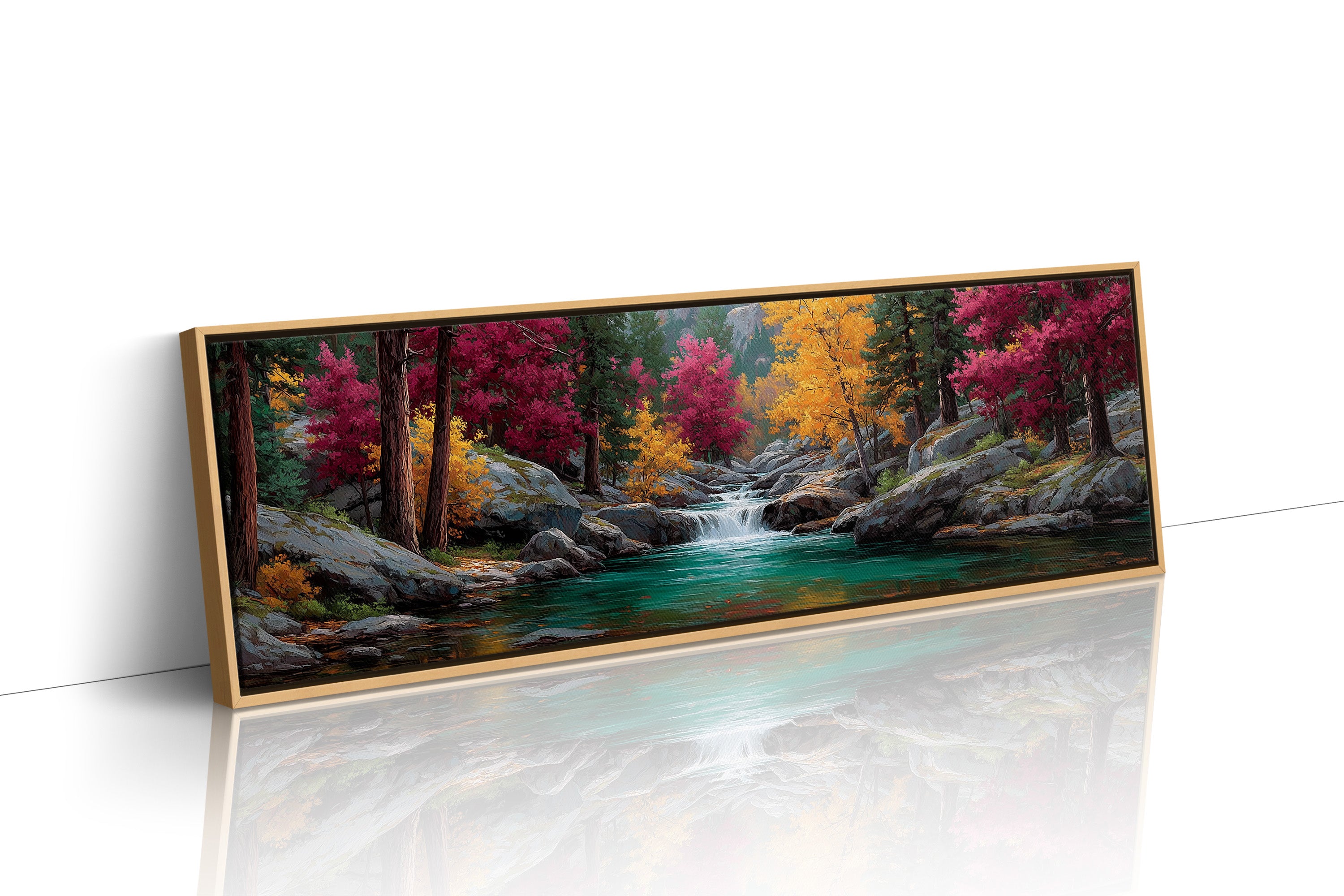 Autumn Waters Through Crimson Pines