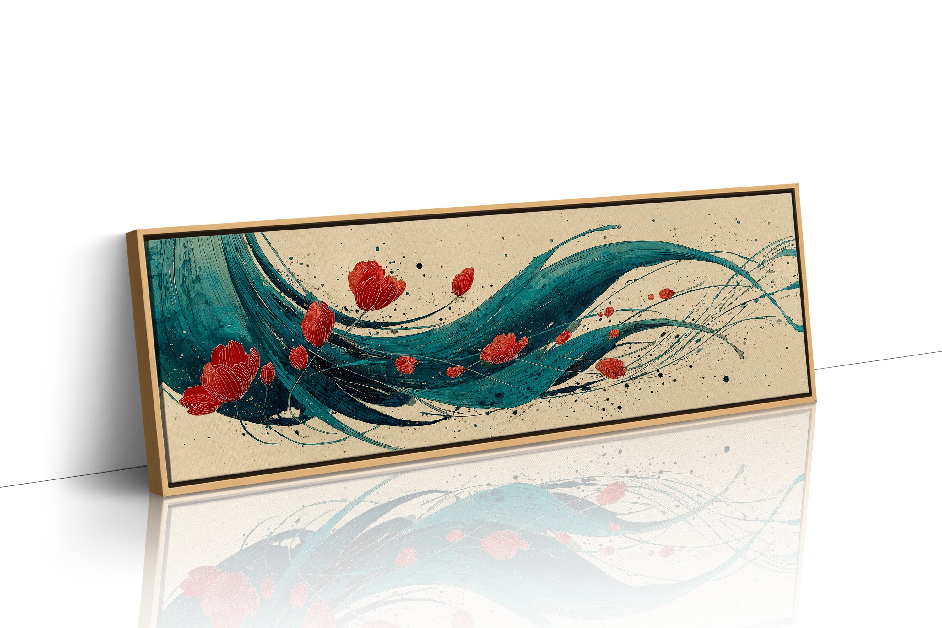 Petals Adrift on Teal Currents