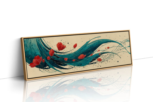 Petals Adrift on Teal Currents