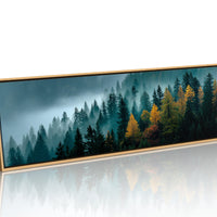 Golden Pines In Morning Mist