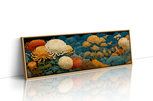 Golden Chrysanthemums In Indigo Tide