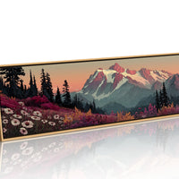 Wildflowers Beneath the Blushing Peaks