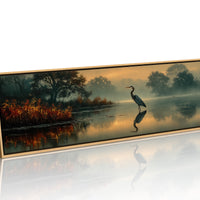 Heron Standing In Golden Marsh