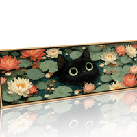 Midnight Cat Among Lotus Blossoms