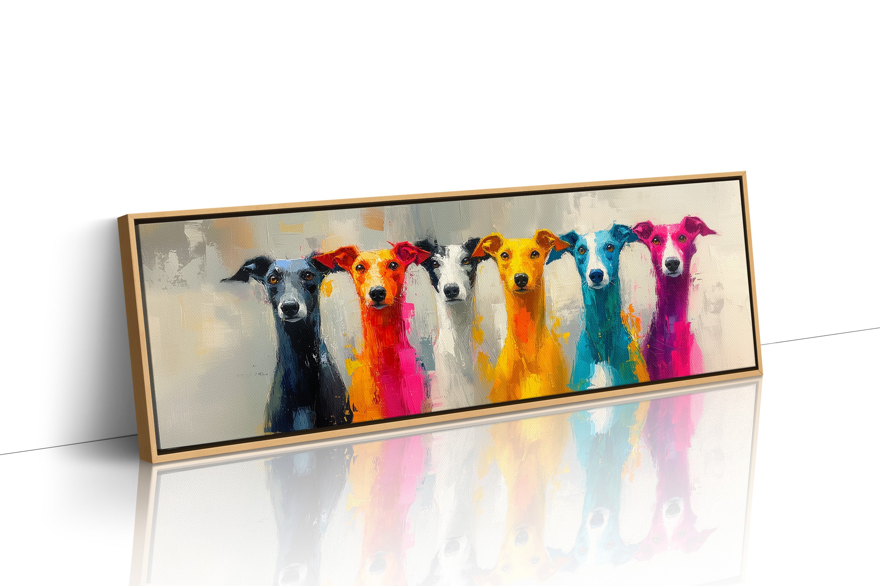 Colorful Greyhounds In Modern Pop Style