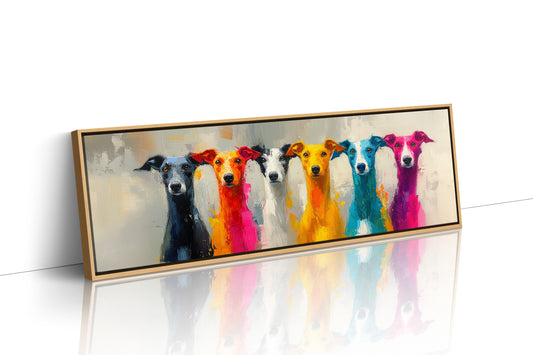 Colorful Greyhounds In Modern Pop Style