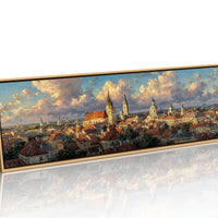 Golden Light Over Historic City Skyline