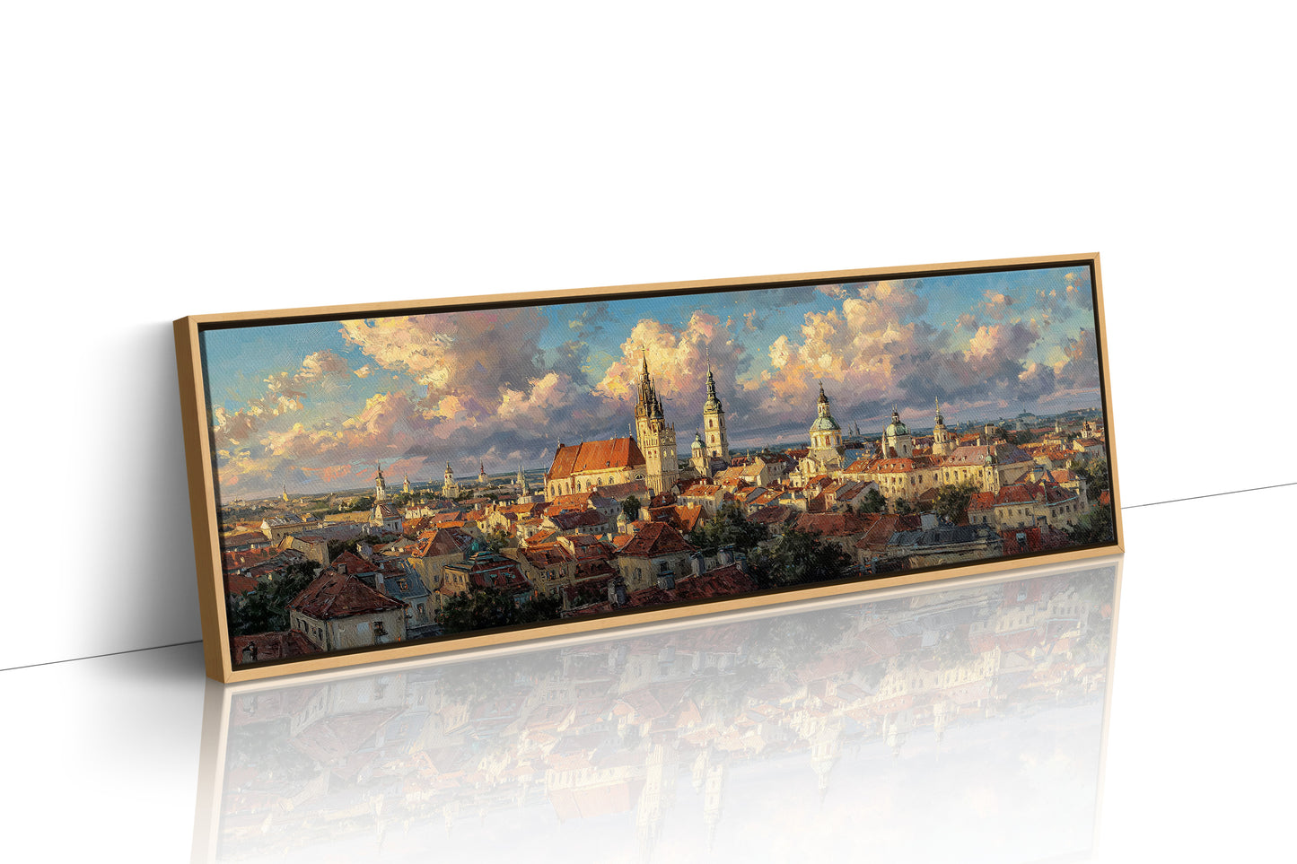 Golden Light Over Historic City Skyline