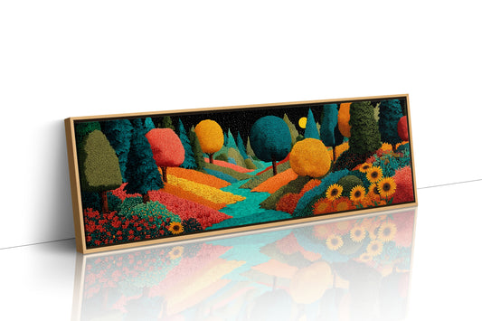 Colorful Dream Forest Under Starry Sky