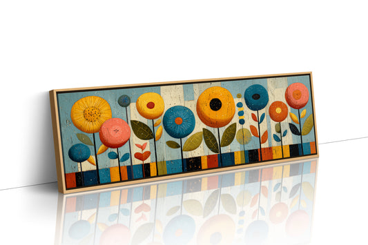 Mid Century Floral Garden in Retro Colors