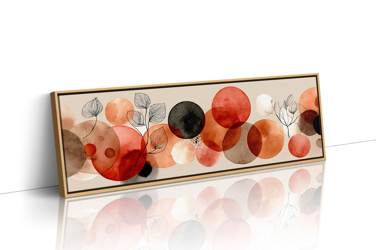 Terracotta Circles and Botanical Line Art