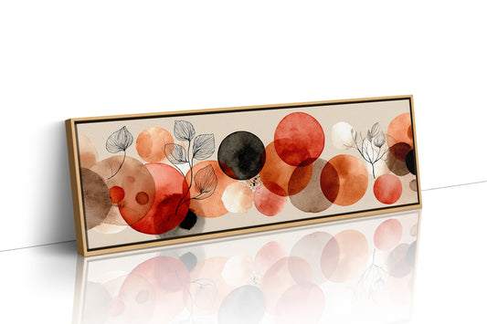 Terracotta Circles and Botanical Line Art