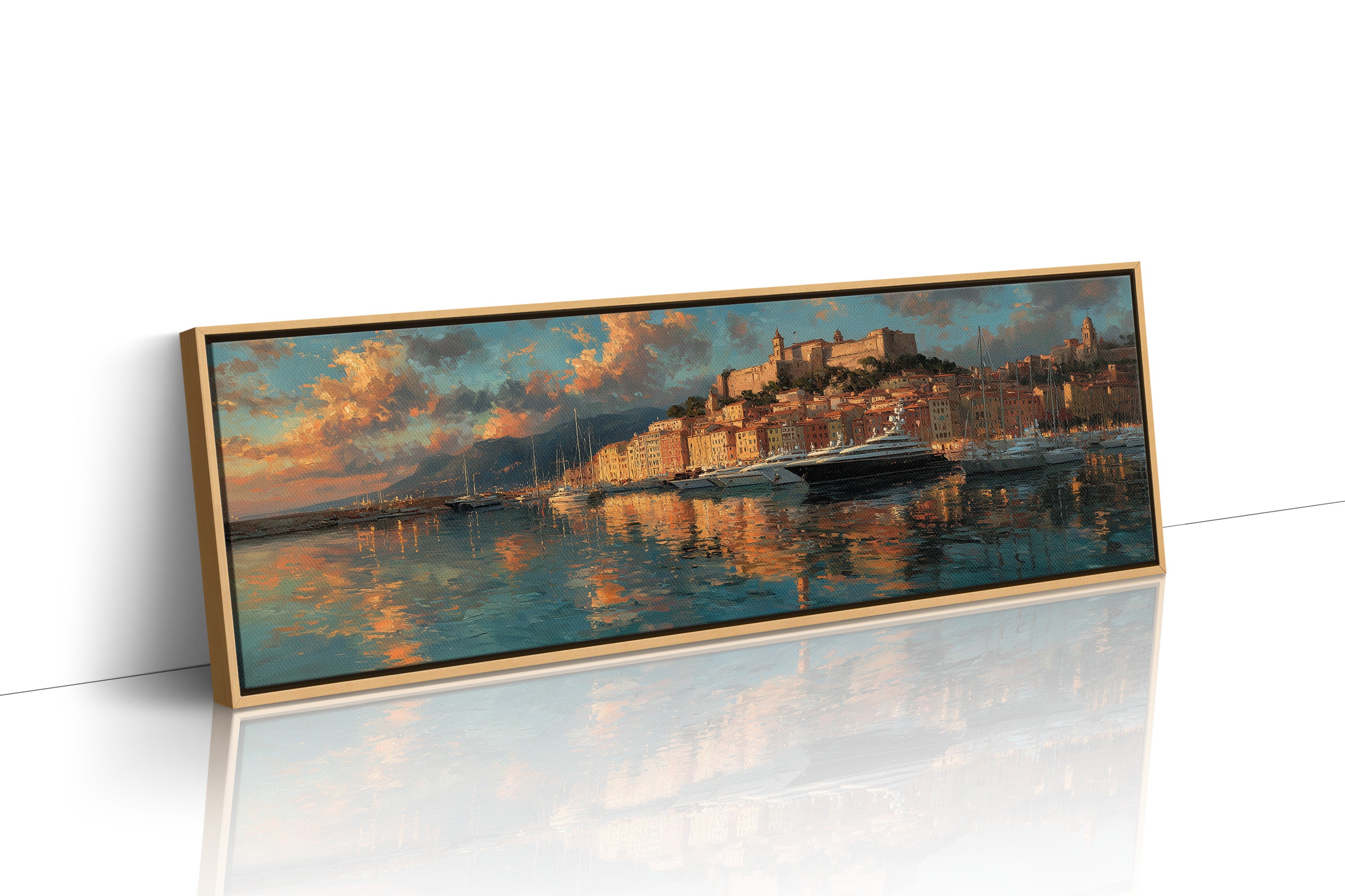 Golden Harbor at Mediterranean Sunset