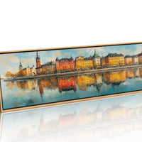 Colorful European Waterfront Reflections
