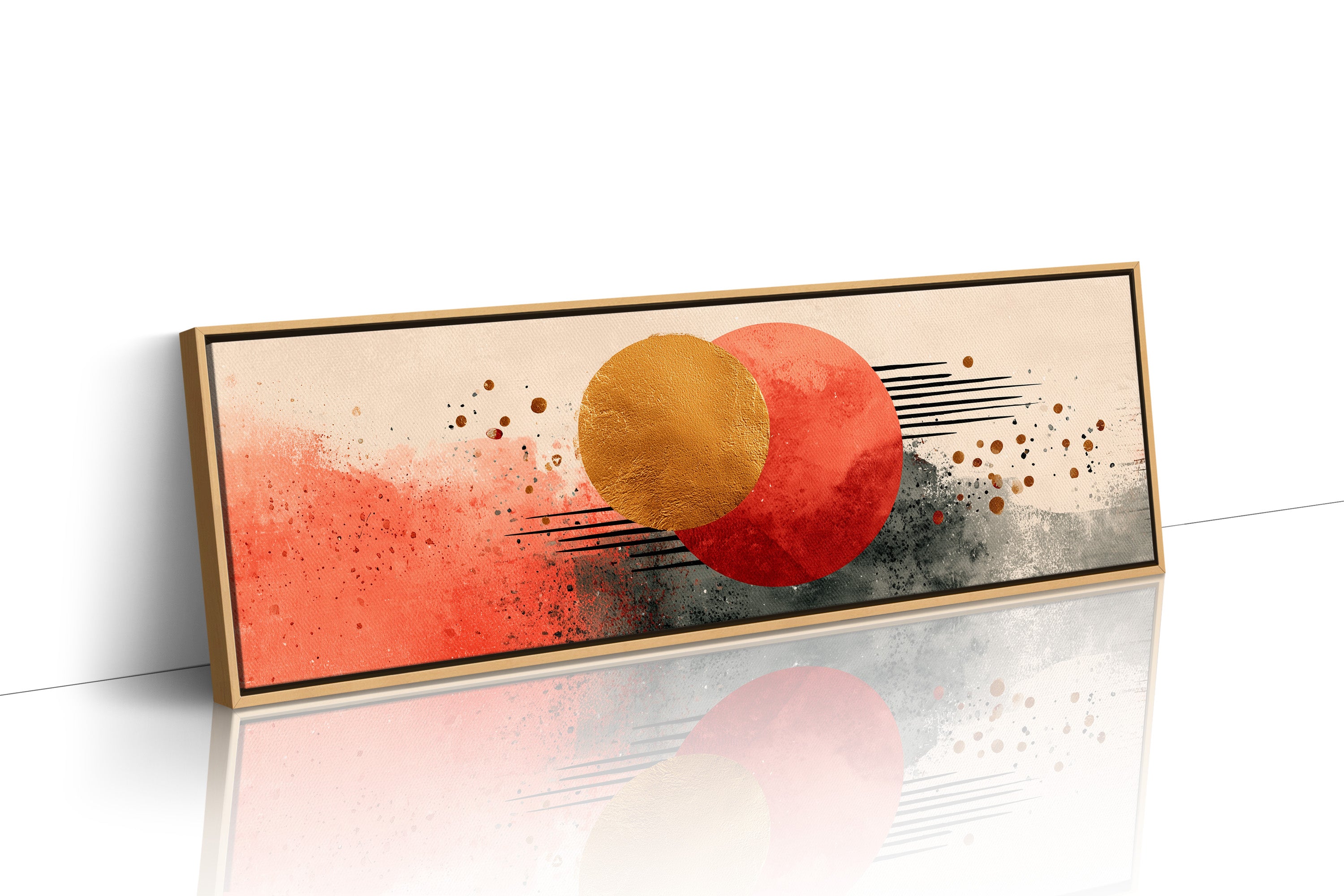 Modern Abstract Red and Gold Circles