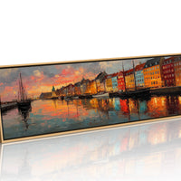 Colorful Harbor Sunset Cityscape