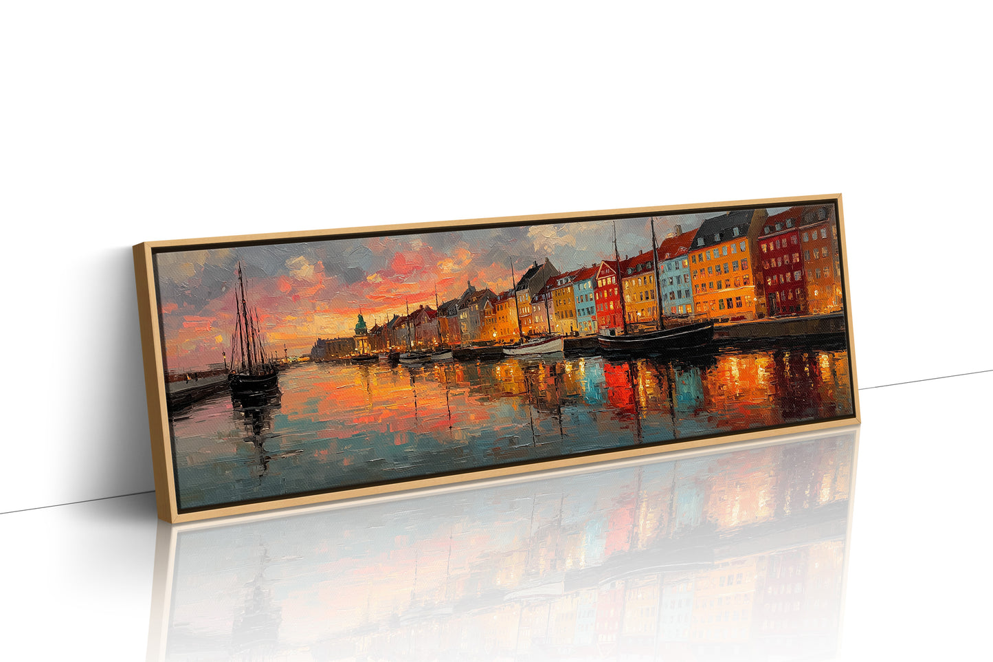 Colorful Harbor Sunset Cityscape