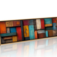 Rustic Colorful Wood Plank Abstract