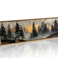 Golden Mist Through Pines