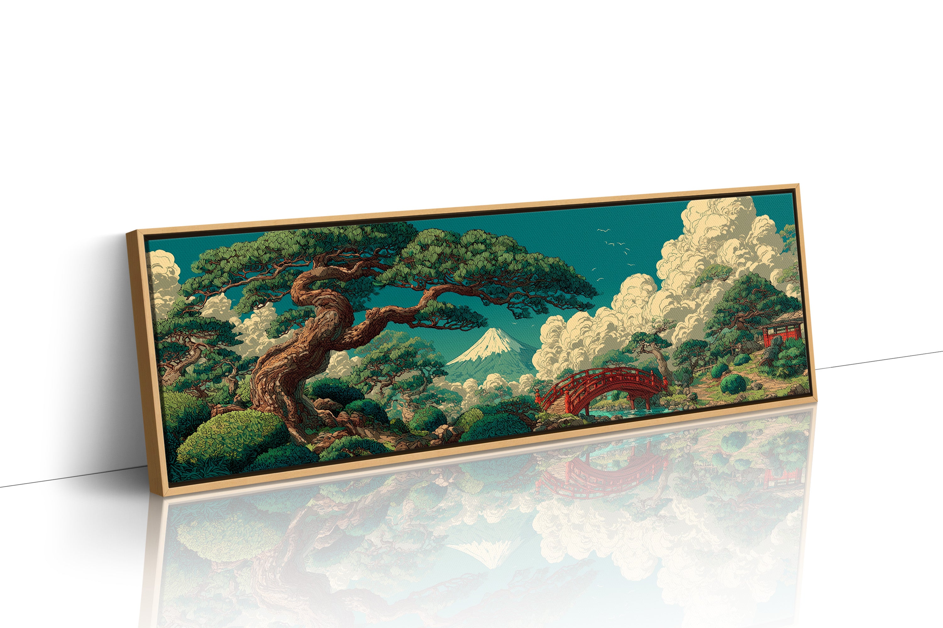 Mount Fuji Garden Bridge Landscape