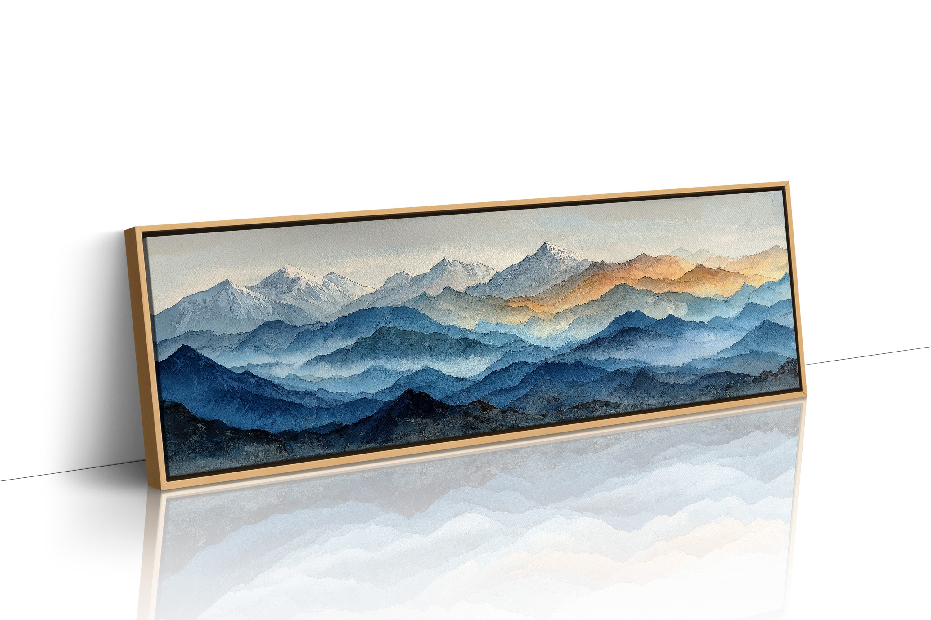 Misty Blue Mountain Range Landscape