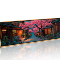 Lantern Street Beneath Cherry Blossoms